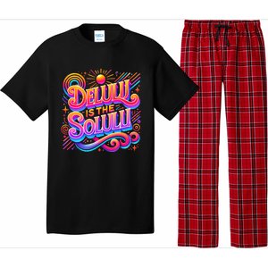 Delulu Is The Solulu Funny Slogan Tiktok Viral Trendy Quote Pajama Set