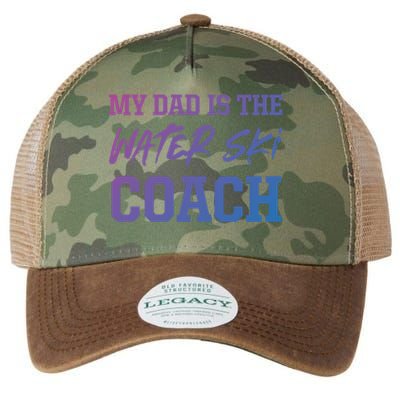 Dad Is The Water Ski Coach Appreciation Water Skiing Gift Legacy Tie Dye Trucker Hat