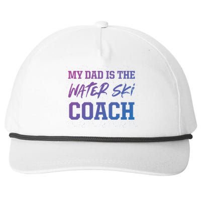 Dad Is The Water Ski Coach Appreciation Water Skiing Gift Snapback Five-Panel Rope Hat