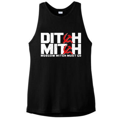 Ditch Mitch Moscow Mitch Must Go Ladies PosiCharge Tri-Blend Wicking Tank