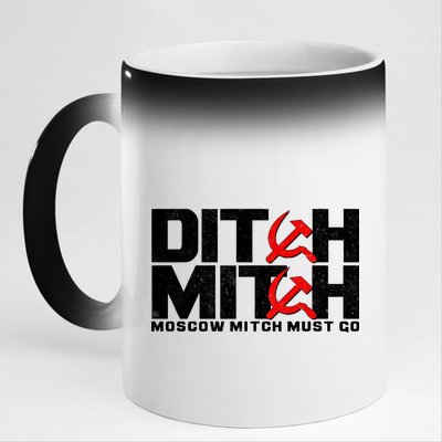 Ditch Mitch Moscow Mitch Must Go 11oz Black Color Changing Mug