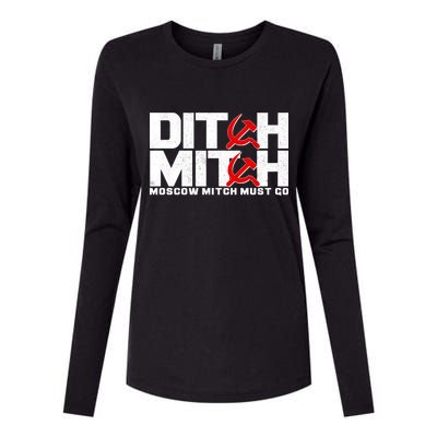 Ditch Mitch Moscow Mitch Must Go Womens Cotton Relaxed Long Sleeve T-Shirt