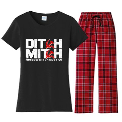 Ditch Mitch Moscow Mitch Must Go Women's Flannel Pajama Set