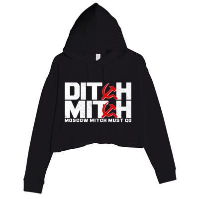 Ditch Mitch Moscow Mitch Must Go Crop Fleece Hoodie