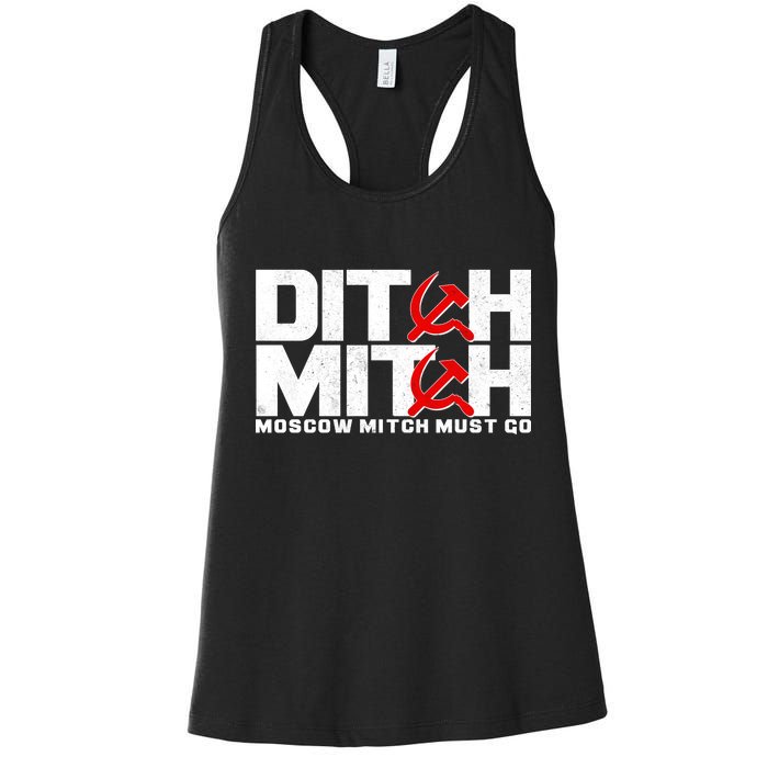 Ditch Mitch Moscow Mitch Must Go Women's Racerback Tank