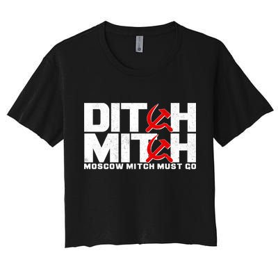 Ditch Mitch Moscow Mitch Must Go Women's Crop Top Tee