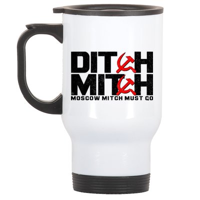 Ditch Mitch Moscow Mitch Must Go Stainless Steel Travel Mug