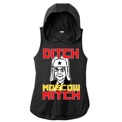 Ditch Moscow Mitch Funny Traitor Ladies PosiCharge Tri-Blend Wicking Draft Hoodie Tank