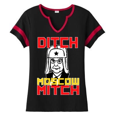 Ditch Moscow Mitch Funny Traitor Ladies Halftime Notch Neck Tee