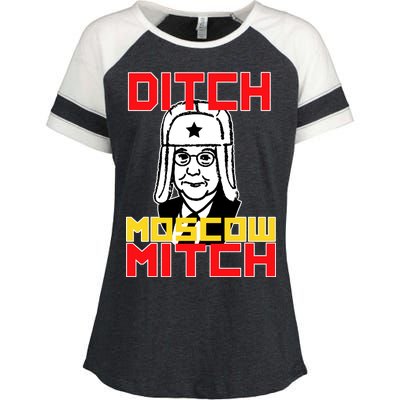 Ditch Moscow Mitch Funny Traitor Enza Ladies Jersey Colorblock Tee