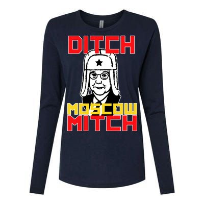 Ditch Moscow Mitch Funny Traitor Womens Cotton Relaxed Long Sleeve T-Shirt