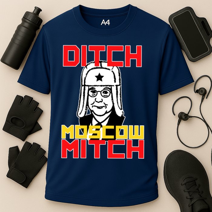 Ditch Moscow Mitch Funny Traitor Cooling Performance Crew T-Shirt