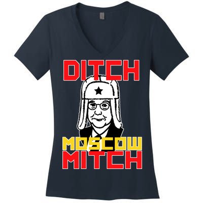 Ditch Moscow Mitch Funny Traitor Women's V-Neck T-Shirt