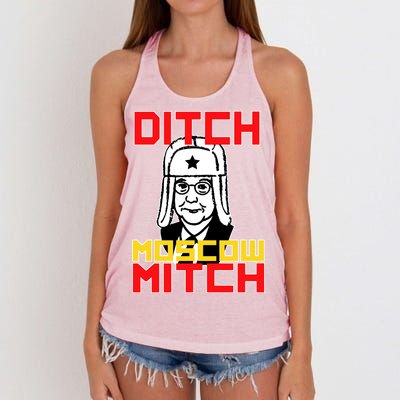 Ditch Moscow Mitch Funny Traitor Women's Knotted Racerback Tank