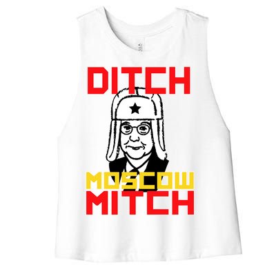 Ditch Moscow Mitch Funny Traitor Women's Racerback Cropped Tank