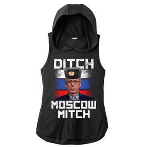 Ditch Moscow Mitch McConnell Ladies PosiCharge Tri-Blend Wicking Draft Hoodie Tank