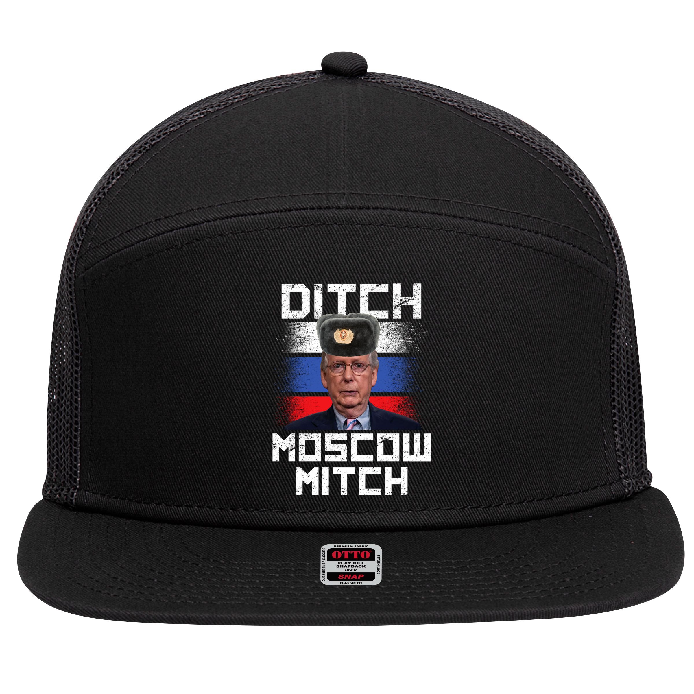 Ditch Moscow Mitch McConnell 7 Panel Mesh Trucker Snapback Hat