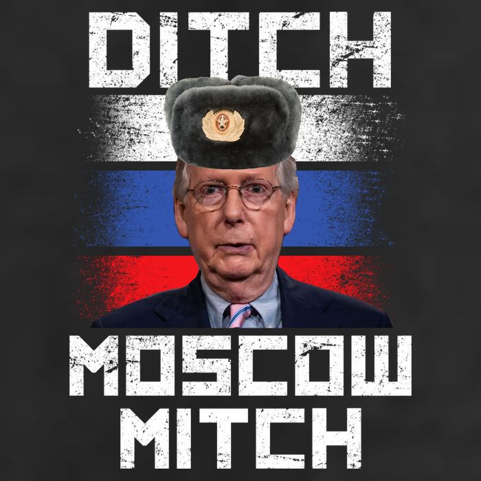 Ditch Moscow Mitch McConnell 7 Panel Mesh Trucker Snapback Hat