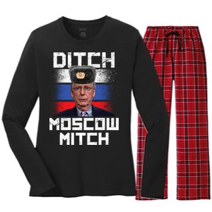 Ditch Moscow Mitch McConnell Women's Long Sleeve Flannel Pajama Set 