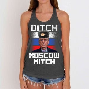 Ditch Moscow Mitch McConnell Women's Knotted Racerback Tank