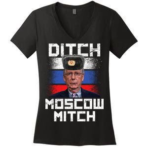 Ditch Moscow Mitch McConnell Women's V-Neck T-Shirt