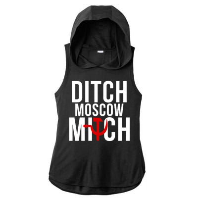 Ditch Moscow Mitch Traitor Ladies PosiCharge Tri-Blend Wicking Draft Hoodie Tank