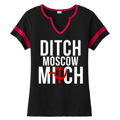 Ditch Moscow Mitch Traitor Ladies Halftime Notch Neck Tee