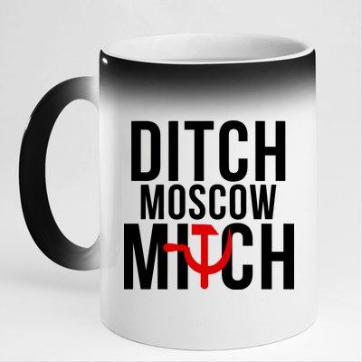 Ditch Moscow Mitch Traitor 11oz Black Color Changing Mug