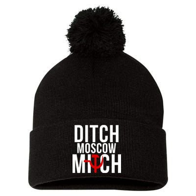 Ditch Moscow Mitch Traitor Pom Pom 12in Knit Beanie