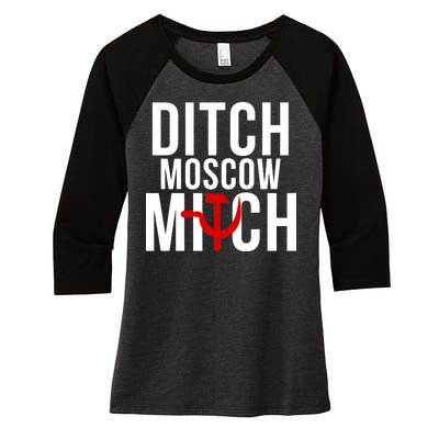 Ditch Moscow Mitch Traitor Women's Tri-Blend 3/4-Sleeve Raglan Shirt