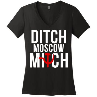 Ditch Moscow Mitch Traitor Women's V-Neck T-Shirt