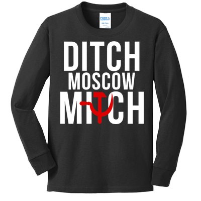 Ditch Moscow Mitch Traitor Kids Long Sleeve Shirt