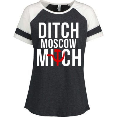 Ditch Moscow Mitch Traitor Enza Ladies Jersey Colorblock Tee