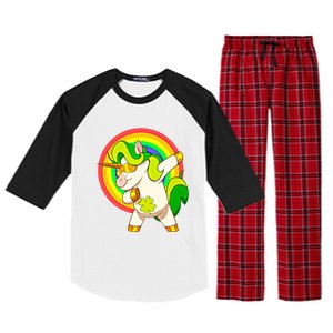 Dabbing Irish Unicorn Cool Gift St Patricks Day Lepricorn Funny Gift Raglan Sleeve Pajama Set