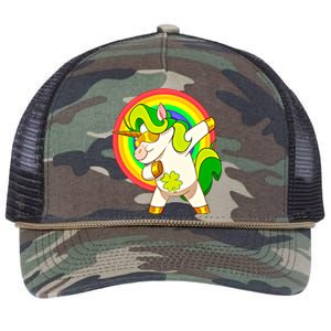 Dabbing Irish Unicorn Cool Gift St Patricks Day Lepricorn Funny Gift Retro Rope Trucker Hat Cap