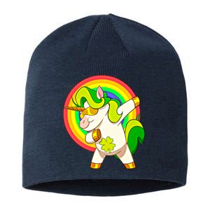 Dabbing Irish Unicorn Cool Gift St Patricks Day Lepricorn Funny Gift Sustainable Beanie