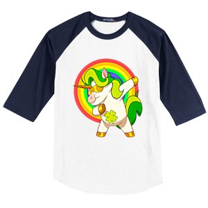 Dabbing Irish Unicorn Cool Gift St Patricks Day Lepricorn Funny Gift Baseball Sleeve Shirt