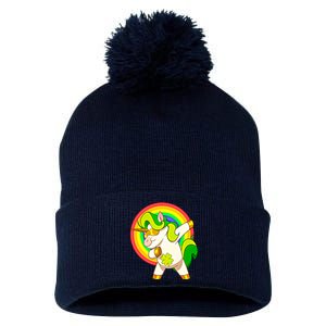 Dabbing Irish Unicorn Cool Gift St Patricks Day Lepricorn Funny Gift Pom Pom 12in Knit Beanie