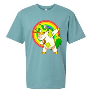 Dabbing Irish Unicorn Cool Gift St Patricks Day Lepricorn Funny Gift Sueded Cloud Jersey T-Shirt