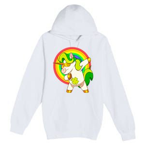 Dabbing Irish Unicorn Cool Gift St Patricks Day Lepricorn Funny Gift Premium Pullover Hoodie