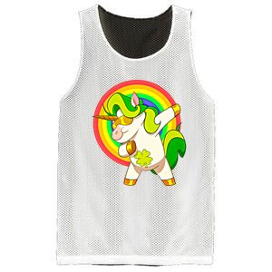 Dabbing Irish Unicorn Cool Gift St Patricks Day Lepricorn Funny Gift Mesh Reversible Basketball Jersey Tank