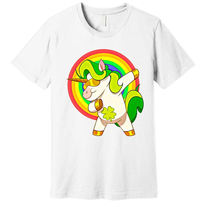 Dabbing Irish Unicorn Cool Gift St Patricks Day Lepricorn Funny Gift Premium T-Shirt