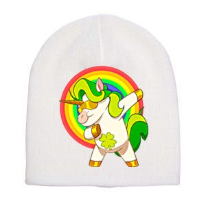 Dabbing Irish Unicorn Cool Gift St Patricks Day Lepricorn Funny Gift Short Acrylic Beanie