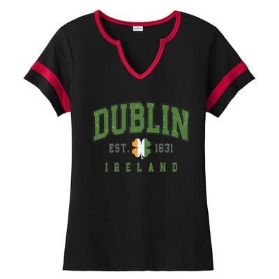 Dublin Ireland Vintage Est 1631 Ladies Halftime Notch Neck Tee