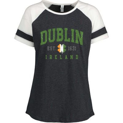 Dublin Ireland Vintage Est 1631 Enza Ladies Jersey Colorblock Tee