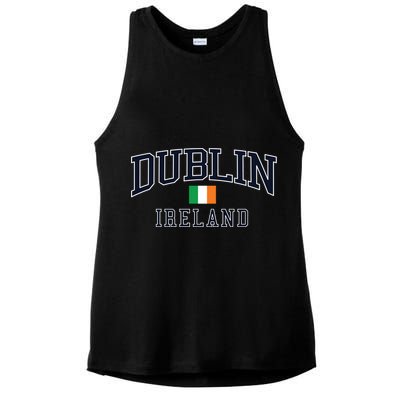 Dublin Ireland Vintage Style Funny Gift Ladies PosiCharge Tri-Blend Wicking Tank