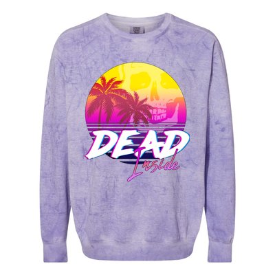 Dead Inside Vaporwave Miami Aesthetic Spooky Mood Colorblast Crewneck Sweatshirt