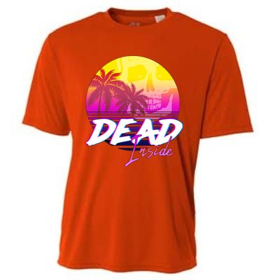 Dead Inside Vaporwave Miami Aesthetic Spooky Mood Cooling Performance Crew T-Shirt