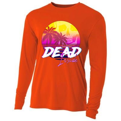 Dead Inside Vaporwave Miami Aesthetic Spooky Mood Cooling Performance Long Sleeve Crew