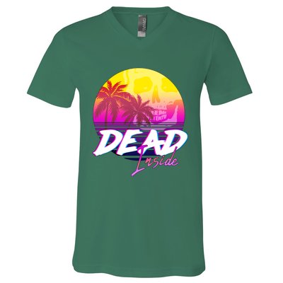 Dead Inside Vaporwave Miami Aesthetic Spooky Mood V-Neck T-Shirt